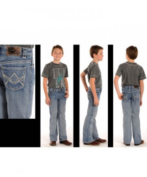 Rock & Roll Cowboy Boys' Regular Fit Abstract A Embroidered Jean
