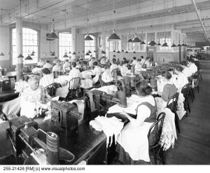 Sweatshop in the early 1900 s