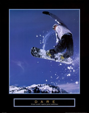 Dare Snowboard Motivational Poster Inspirational Art Print 22×28 ...