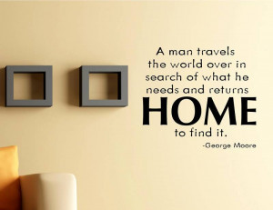 ... TRAVELS THE WORLD IN SEARCH OF Vinyl wall quotes On Wall Decal Sticker