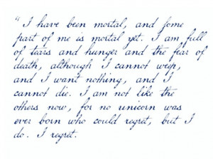 The last unicorn quote