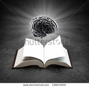 stock-photo-open-book-with-a-glowing-brain-knowledge-and-creativity ...