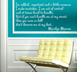 FREE SHIPPING - AT MY BEST MARILYN MONROE QUOTE 2 WALL STICKER ...
