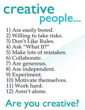 It's confirmed. I am creative.