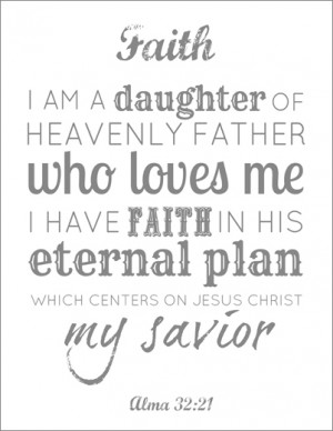 LDS Young Women Faith printable