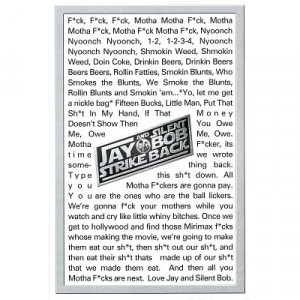 Jay and Silent Bob Strike Back Quotes Movie Poster Print - 24x36