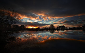 ... Nature Dark Sunset Night Lakes Reflections Hdr Photography Wallpaper