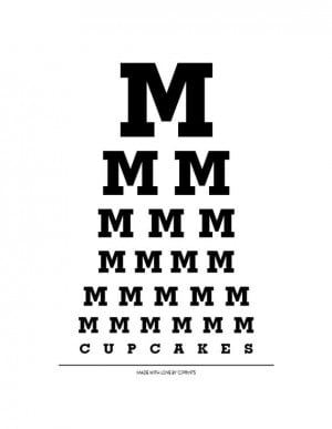 Mmmmm Cupcakes - 8x10 Eye Exam Chart Artsy Print