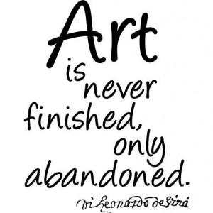Leonardo Da Vinci Quote - Art Is Never Finished -LARGE- Vinyl Wall ...