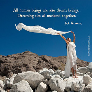 Jack Kerouac quote. Photograph of woman in flowing white gown standing ...