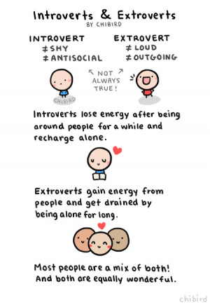 An informative drawing about introverts and extroverts. ^^ Many people ...