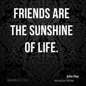 John Hay Friends are the sunshine of life
