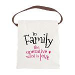 Family Love Quote Canvas Lunch Bag