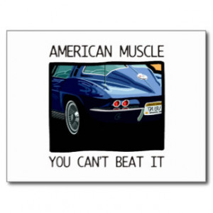 American Muscle Car Classic And Vintage Blue V8 Post Card