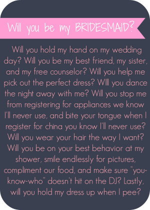 Will you be my bridesmaid letter - Lip Gloss and High Heels #wedding # ...