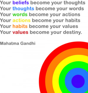 ... become your values, Your values become your destiny. - Mahatma Gandhi