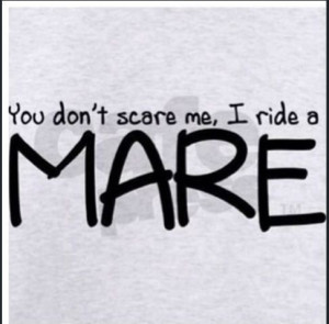 You don't scare me, I ride a Mare