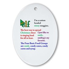 Elf Quotes Ornament (Oval) for