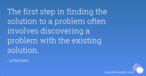 The first step in finding the solution to a problem often involves ...