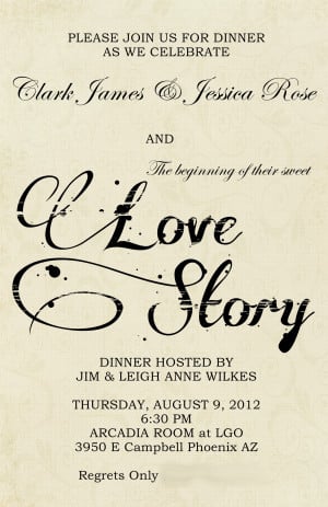 Wedding Rehearsal Dinner}Literary Love Theme