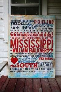 Hi Y'all! Made in the South - Mississippi painting #Faulkner #art