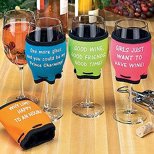colorful witty quotes wine glass covers set of 4