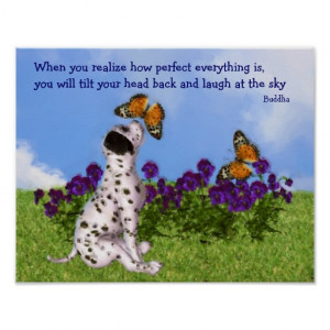 Puppy Butterflies Inspirational Quote Poster
