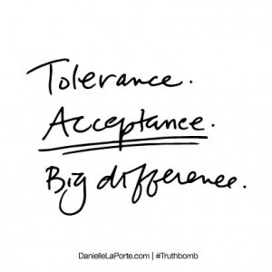 Tolerance. Acceptance. Big difference. Subscribe: DanielleLaPorte.com ...