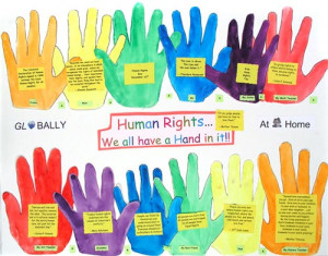 colorful hands with civil rights quotes