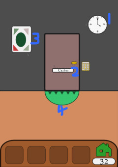 Follow the arrows next to the objects to get the order of the code: