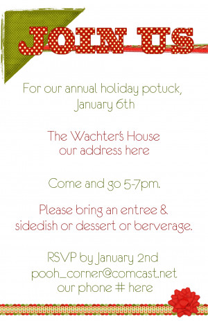 the wording for a christmas potluck christmas party invitation wording