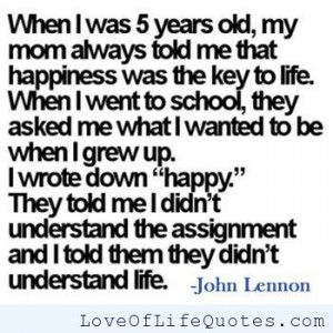 john lennon quote on happiness john lennon quote on being honest john ...