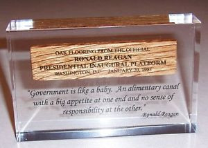 Government Spending..No Responsibility Reagan Inauguration Memorabilia Quote  9 