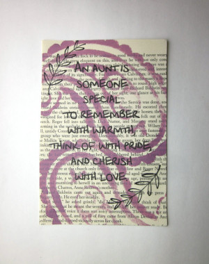 Aunt Quotes And Sayings Aunt quote print on a book