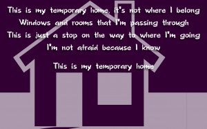 Temporary Home - Carrie Underwood Song Lyric Quote in Text Image