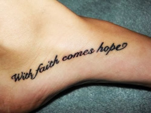 Cute Foot Quote Tattoos for Girls - Long Inspirational Foot Quote