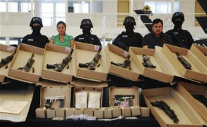police present two suspected members of the Los Zetas drug cartel ...