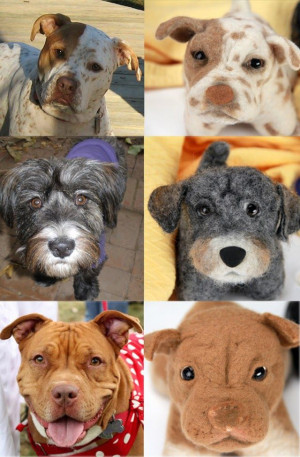 Custom felted dogs! $125 but so cute. http://shelterpups.com/custom ...