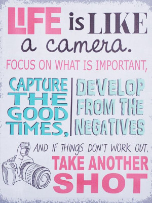 Pink & Gray 'Life Is Like a Camera' Canvas - Focus on what's important ...