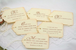 Bible Verses Gift Tags - Vintage Christian Inspirational