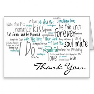 Wedding Phrases Thank You Cards