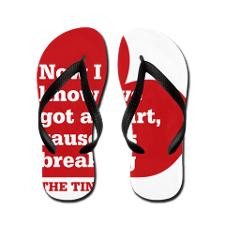 The Tin Man Heart Quote Flip Flops for