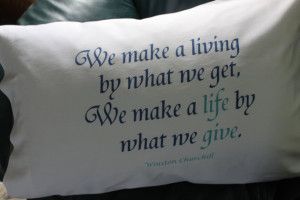 Pillowcase digitally printed with Churchill quote - 