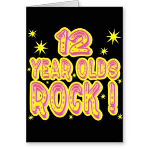 12 Year Olds Rock! (Pink) Greeting Card