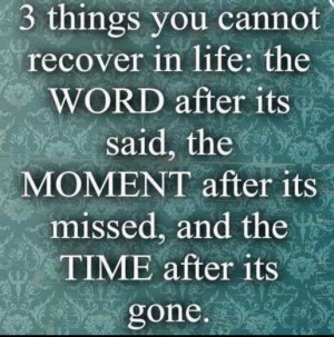 things you cannot recover in life