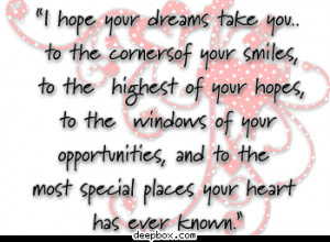 hope your dreams take you to the corners of your smiles Myspace ...