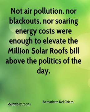 Not air pollution, nor blackouts, nor soaring energy costs were enough ...