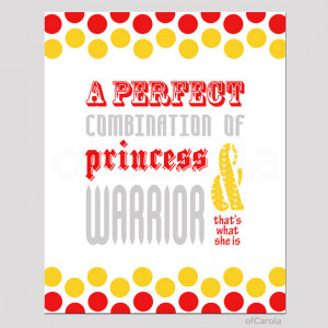 Princess Warrior Quote Wall Art Print, Personalized Girls Teens Baby ...