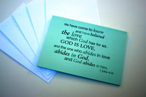green card giving very bold look the wedding quotes is written on it ...