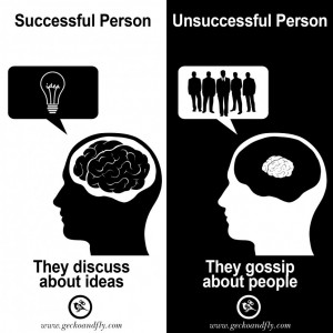 They discuss about ideas vs they gossip about people. Characteristic ...